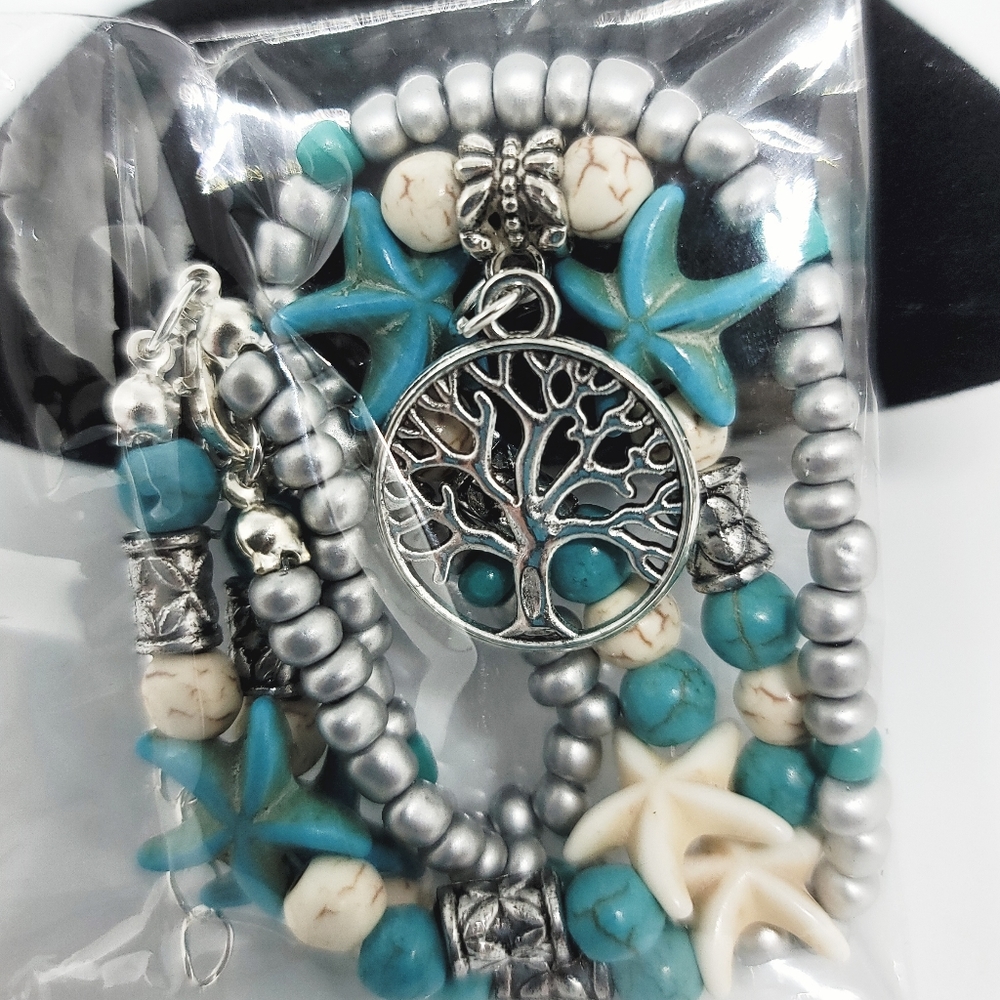 Fashion Beach Double Anklet Conch Tree Of Life